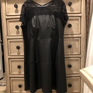 New Torrid Black Dress 20 Plus Style Lace/Leather
